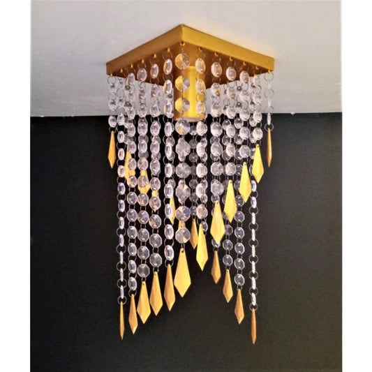 Lustre Luminária Plafon Dourado Sala Quarto Cozinha Ch