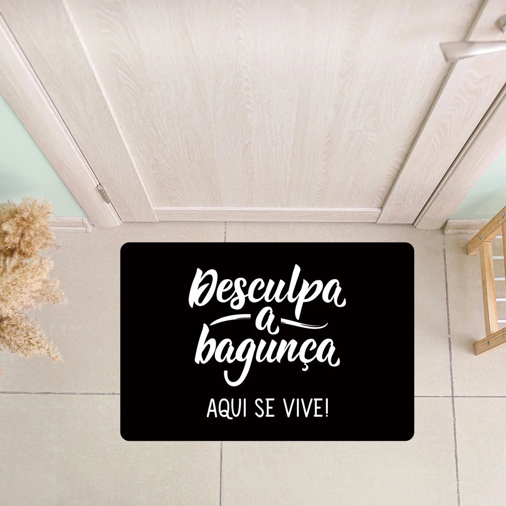 Tapete Capacho de Porta Bem-Vindo 40x60cm – Estampas Modernas e Base Antiderrapante