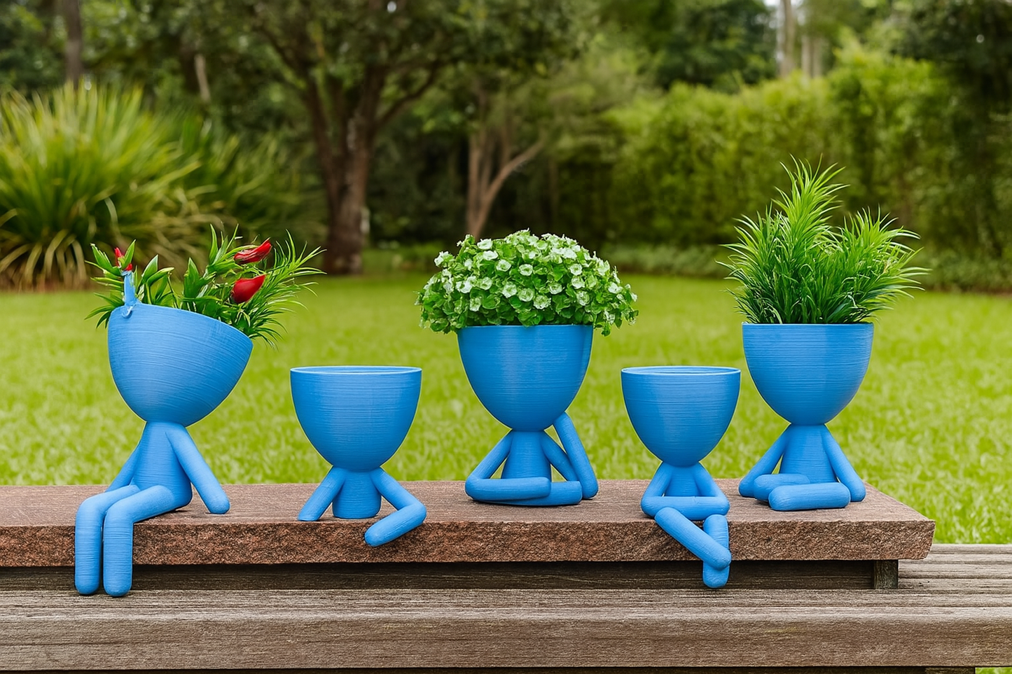 Kit com 4 Vasos Bob Robert – Decoração Criativa para Suculentas