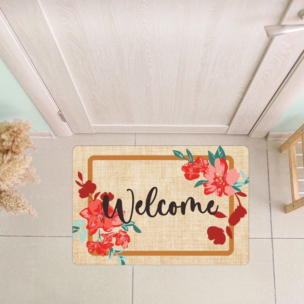 Tapete Capacho de Porta Bem-Vindo 40x60cm – Estampas Modernas e Base Antiderrapante
