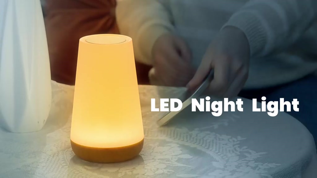 Luminária de Luz Noturna LED 13 Cores – Controle de Toque 360° e Bateria Recarregável