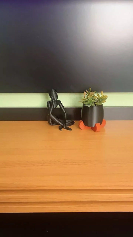 Vaso Cachepot Decorativo + Estátua Abstrata | Elegância Moderna para Sua Casa ou Escritório