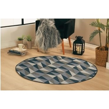 Tapete Redondo Estampado 1,20m x 1,20m Antiderrapante – Conforto e Estilo para sua Casa