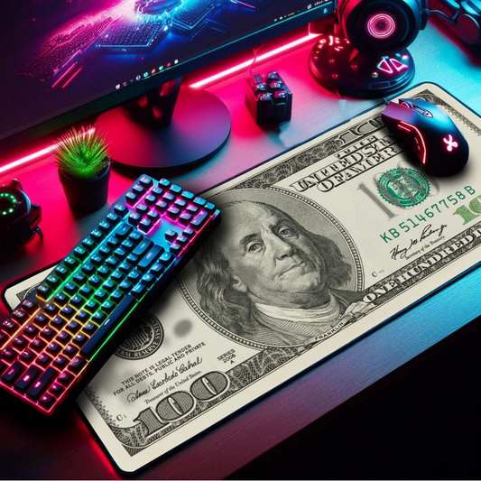 Mouse Pad Gamer Premium 70x35cm – Black Dollar