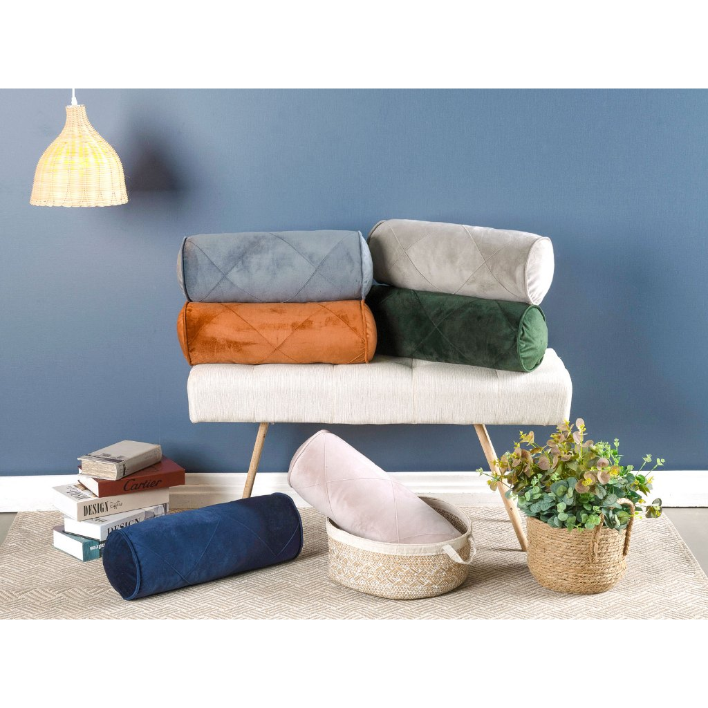 Almofada Rolinho Decorativo 50cm em Suede Aveludado com Enchimento – Luxo e Conforto para Sofá, Cama ou Poltrona