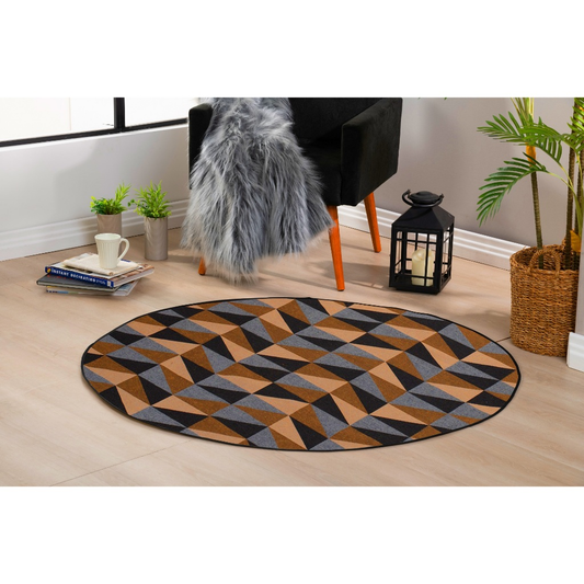 Tapete Redondo Estampado 1,20m x 1,20m Antiderrapante – Conforto e Estilo para sua Casa