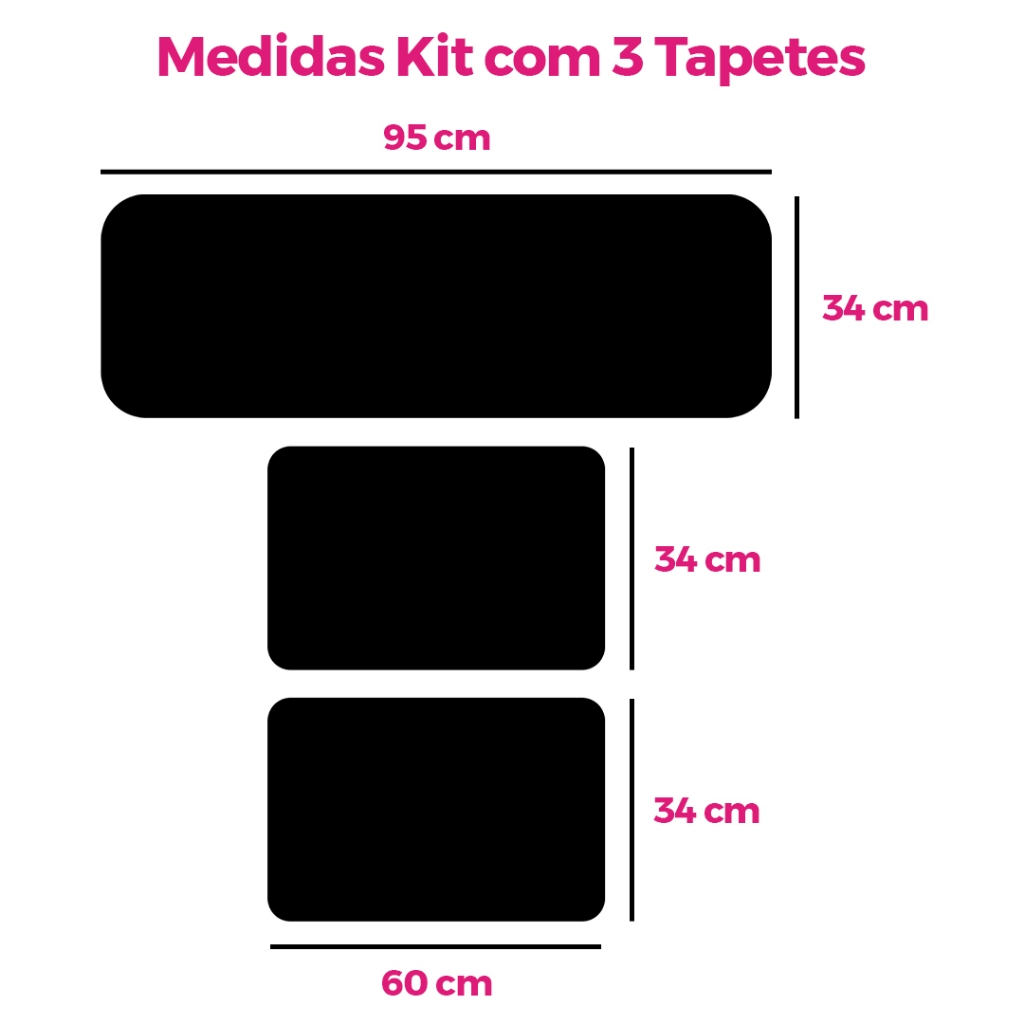 Kit 3 Tapetes Antiderrapantes para Cozinha – Ramos e Folhas