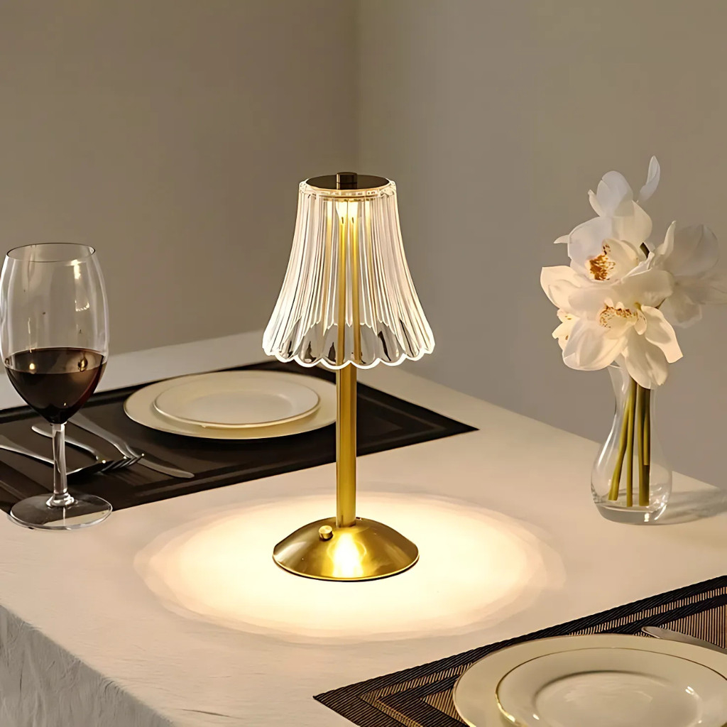 Luminária Abajur de mesa Com 3 cores LED Regulável Recarregável