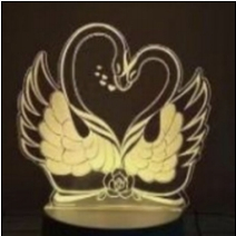 Luminária Decorativa de Mesa LED 3D – Luz Noturna Criativa e Moderna