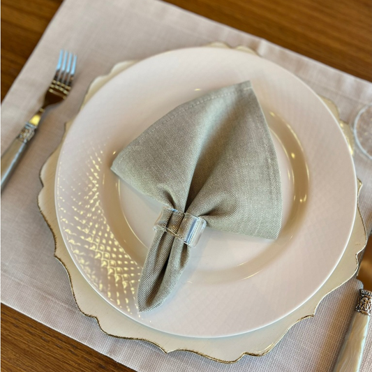 Kit 4 Guardanapos de Algodão Premium 35x35 cm com Bainha – Mesa Posta Elegante
