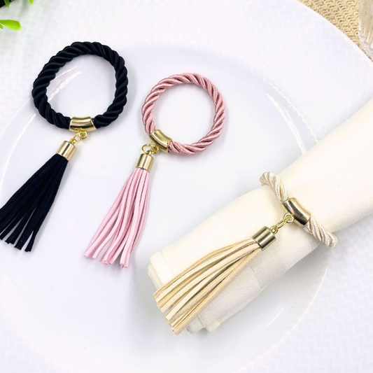 Kit Porta Guardanapo com Tassel – Mesa Posta com Sofisticação