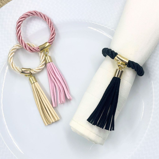 Kit Porta Guardanapo com Tassel – Mesa Posta com Sofisticação