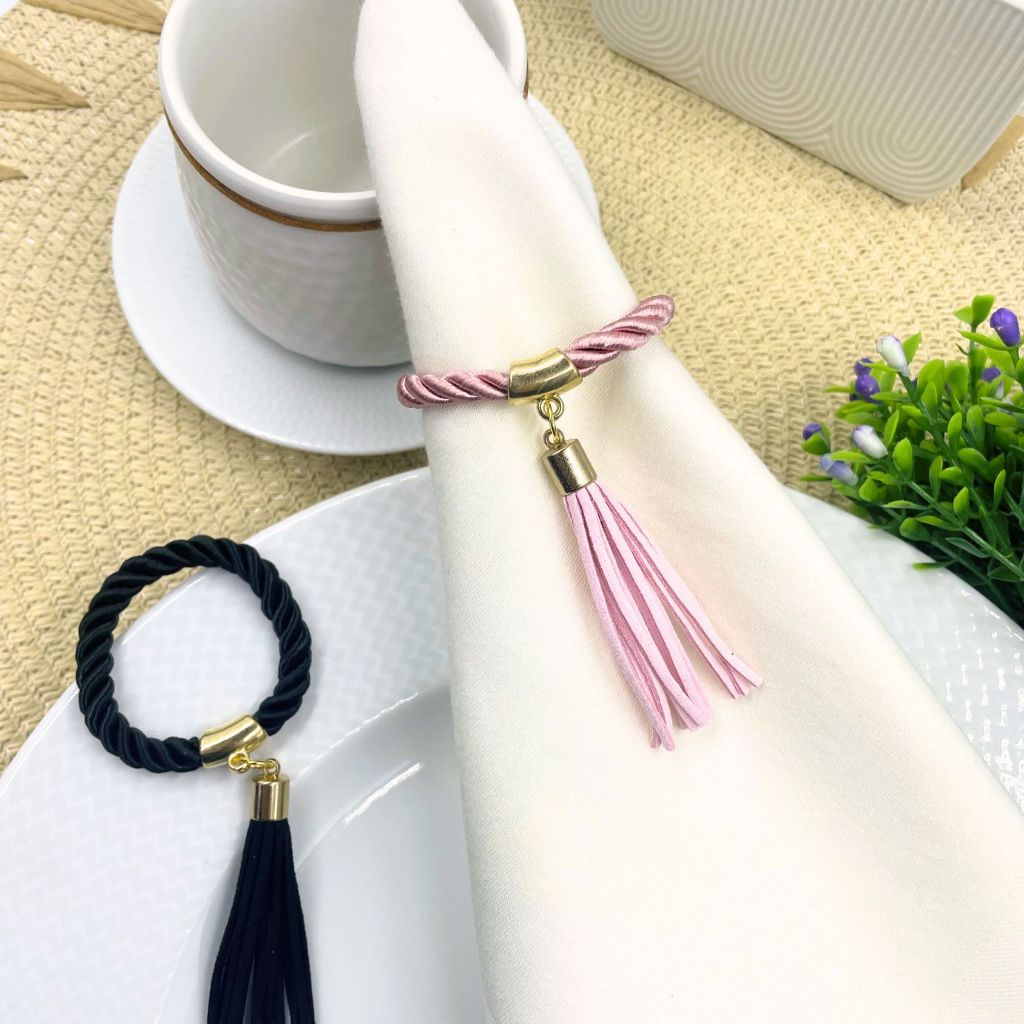 Kit Porta Guardanapo com Tassel – Mesa Posta com Sofisticação