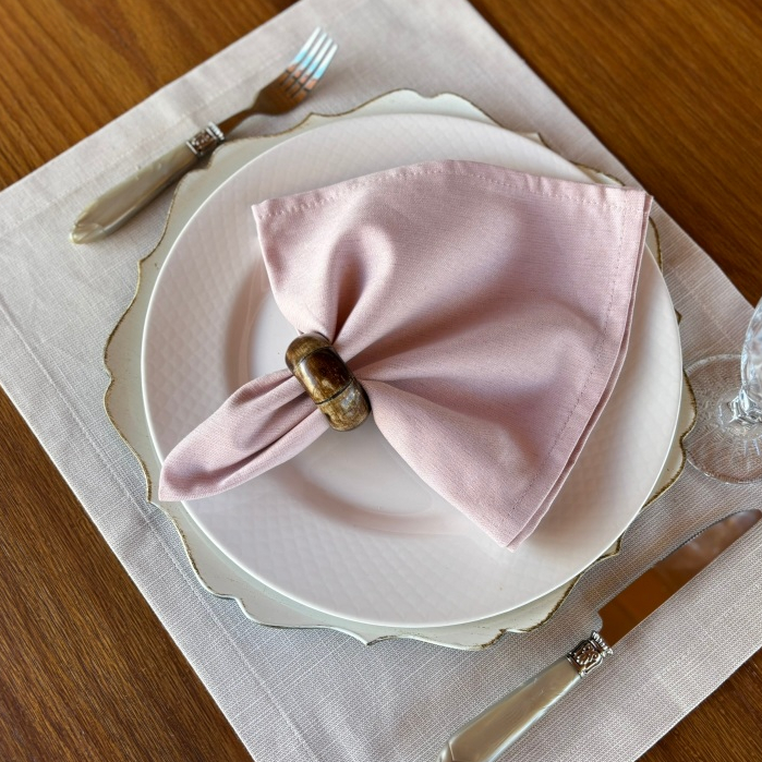 Kit 4 Guardanapos de Algodão Premium 35x35 cm com Bainha – Mesa Posta Elegante