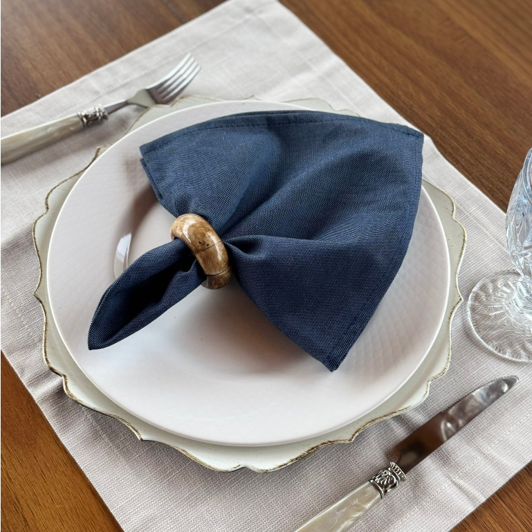Kit 4 Guardanapos de Algodão Premium 35x35 cm com Bainha – Mesa Posta Elegante