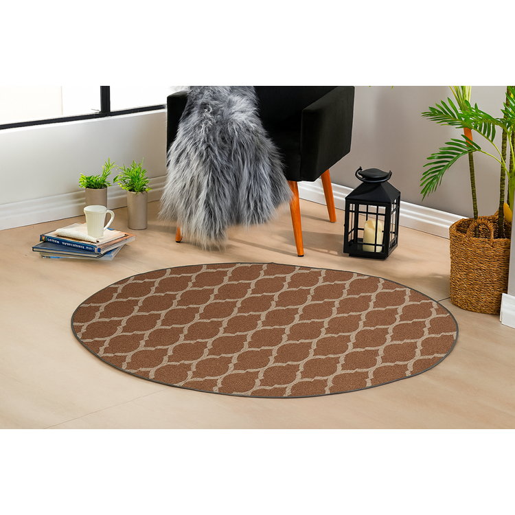 Tapete Redondo Estampado 1,20m x 1,20m Antiderrapante – Conforto e Estilo para sua Casa