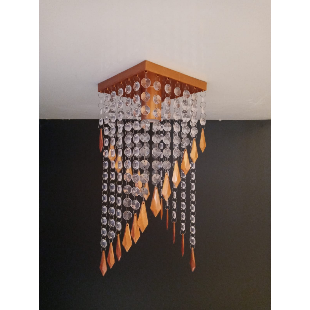Lustre Plafon Dourado de Teto – Luminária Decorativa para Sala, Quarto ou Cozinha | Bivolt