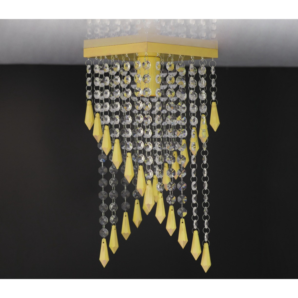 Lustre Plafon Dourado de Teto – Luminária Decorativa para Sala, Quarto ou Cozinha | Bivolt