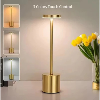 Luminária de Mesa Dumbbell Touch Luxuosa – 3 Tons de LED