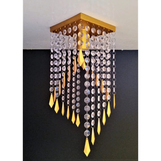 Lustre Luminária Plafon Dourado Sala Quarto Cozinha Ch