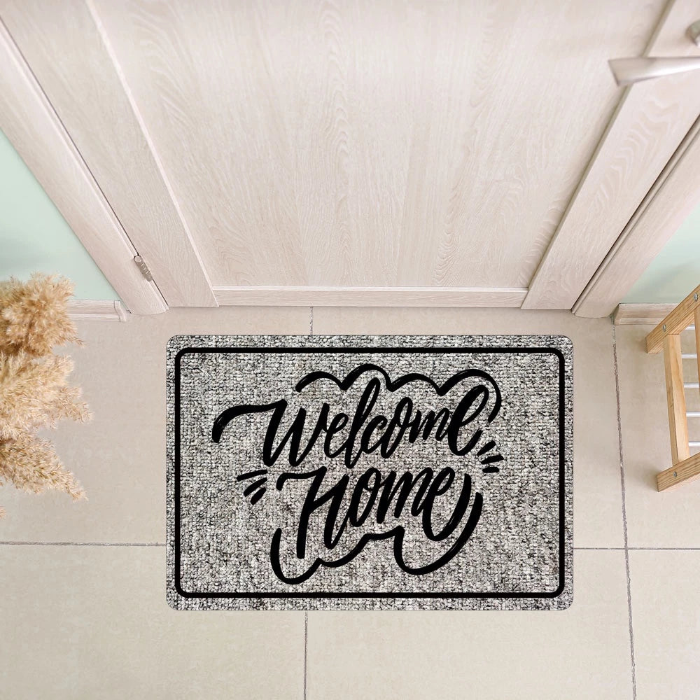 Tapete Capacho de Porta Bem-Vindo 40x60cm – Estampas Modernas e Base Antiderrapante