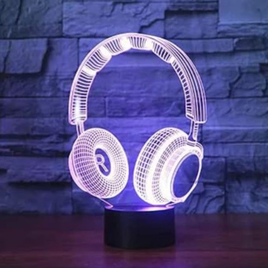 Luminária Decorativa de Mesa LED 3D – Luz Noturna Criativa e Moderna