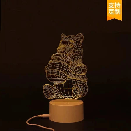 Luminária Decorativa de Mesa LED 3D – Luz Noturna Criativa e Moderna