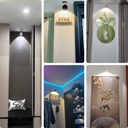 Luminária LED de Parede Sem Fio com Sensor de Movimento e Carregamento USB