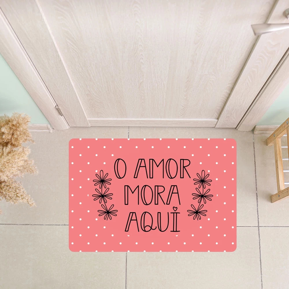 Tapete Capacho de Porta Bem-Vindo 40x60cm – Estampas Modernas e Base Antiderrapante