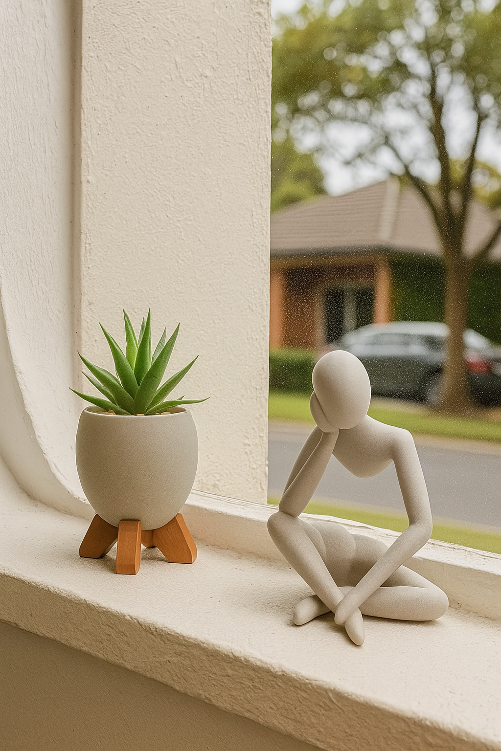 Vaso Cachepot Decorativo + Estátua Abstrata | Elegância Moderna para Sua Casa ou Escritório