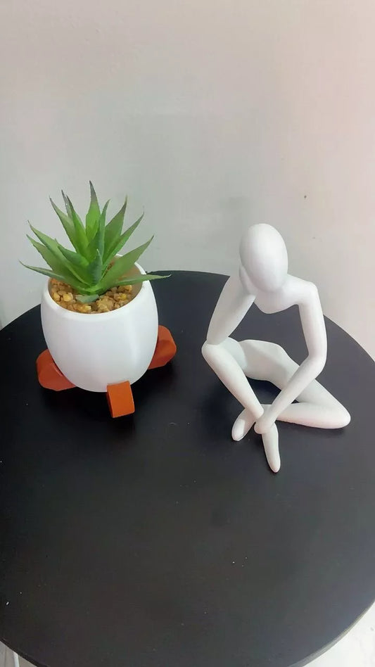 Vaso Cachepot Decorativo + Estátua Abstrata | Elegância Moderna para Sua Casa ou Escritório