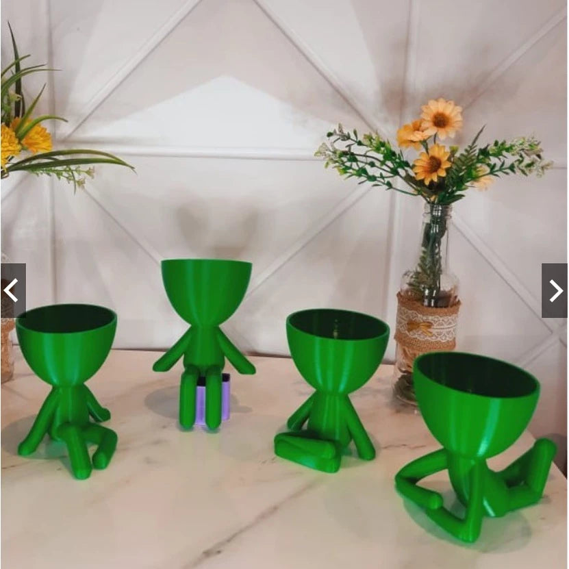 Kit com 4 Vasos Bob Robert – Decoração Criativa para Suculentas