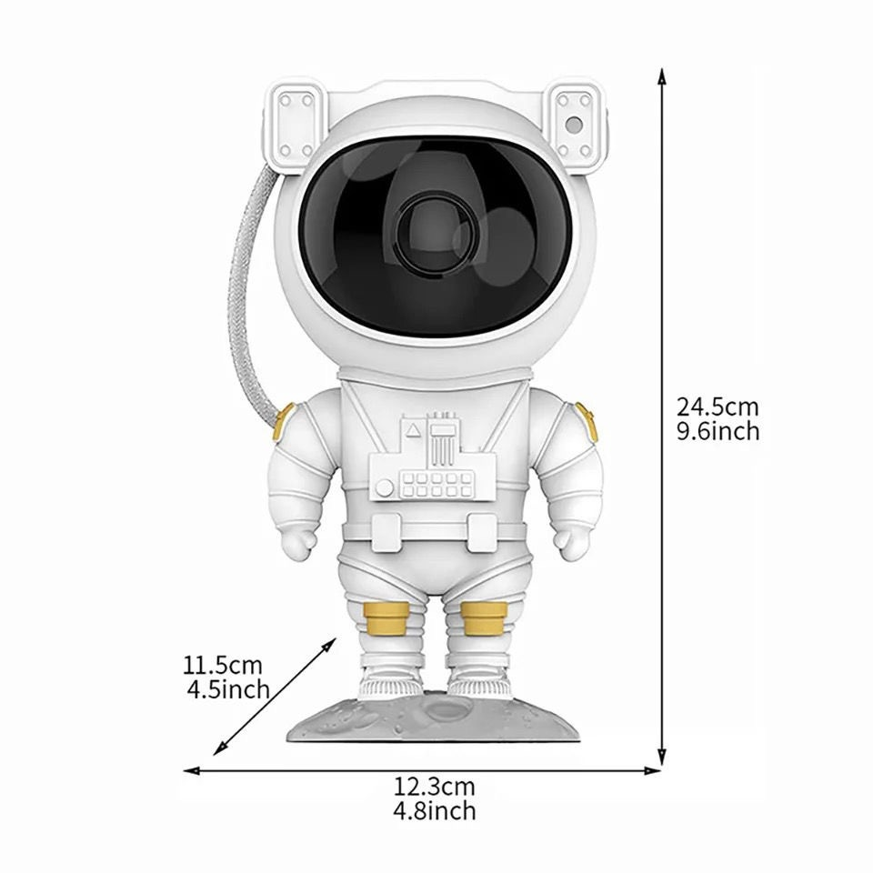Projetor Luz Led Astronauta Galáxia Estrelas Nebulosa Iluminação Noturna Luminária Lâmpada Divertida Controle USB