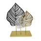 Escultura Decorativa De Folha Tripla Em Metal