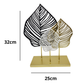 Escultura Decorativa De Folha Tripla Em Metal