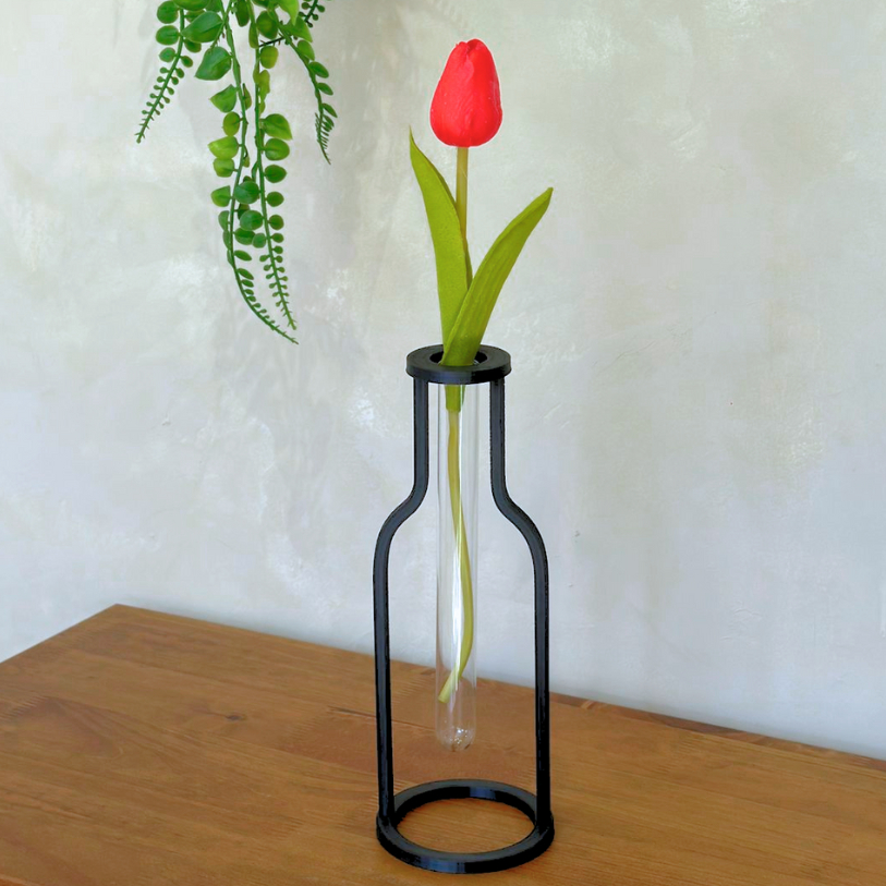 Vaso Minimalista + 2 Hastes de Costela de Adão