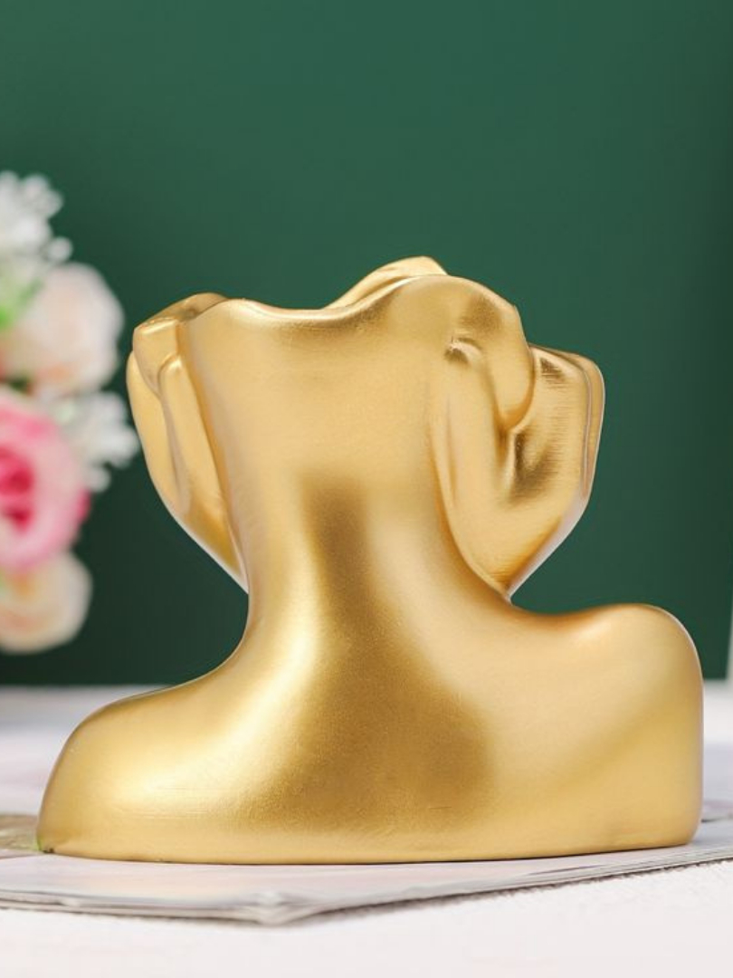 Vaso Rosto Menina Moderna Cachepot em Gesso – Estilo Nórdico Minimalista