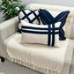 Kit de Almofadas Fita Azul Marinho – Estilo Rústico Boho Artesanal para Sofá e Cama