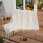 Manta Gigante para Sofá e Cama 100% Algodão 2,40m x 1,60m – Decorativa com Franjas
