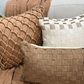 Kit de Almofadas Cordão Caramelo Macramê Artesanal – Algodão, Estilo Boho Rústico com Manta Xale Favo de Mel 