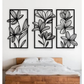 Quadro Decorativo Trio de Flores Vazadas em MDF 40x24