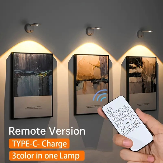 Luminária LED de Parede Sem Fio com Sensor de Movimento e Carregamento USB