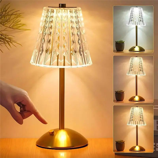Luminária Abajur de mesa Com 3 cores LED Regulável Recarregável