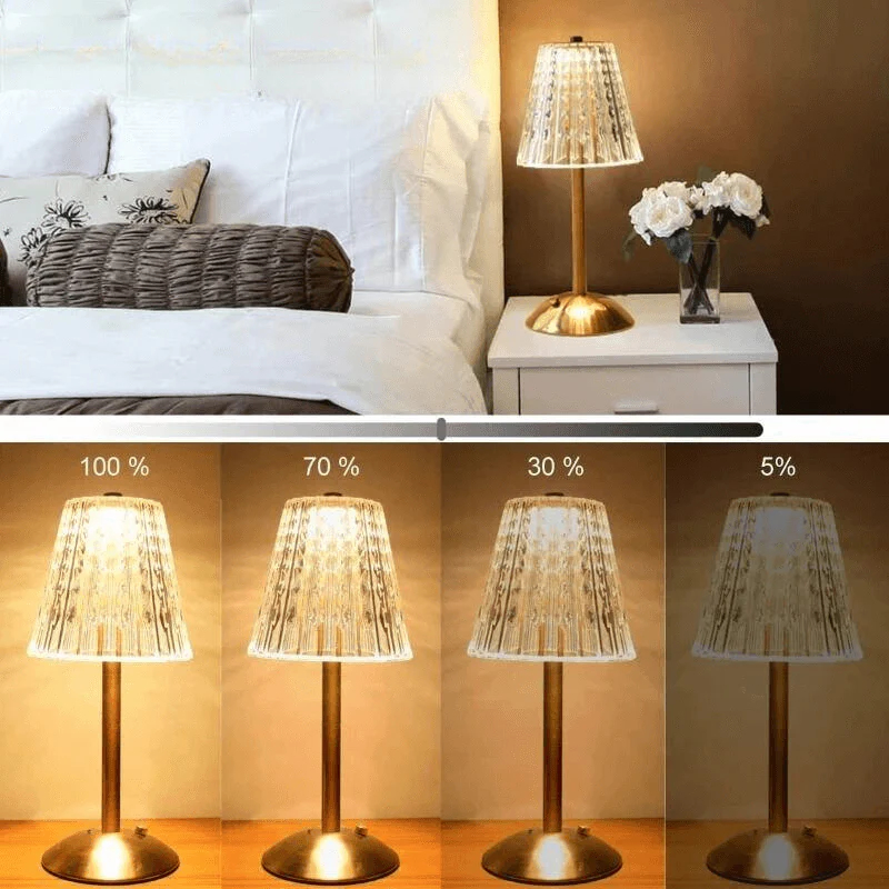 Luminária Abajur de mesa Com 3 cores LED Regulável Recarregável