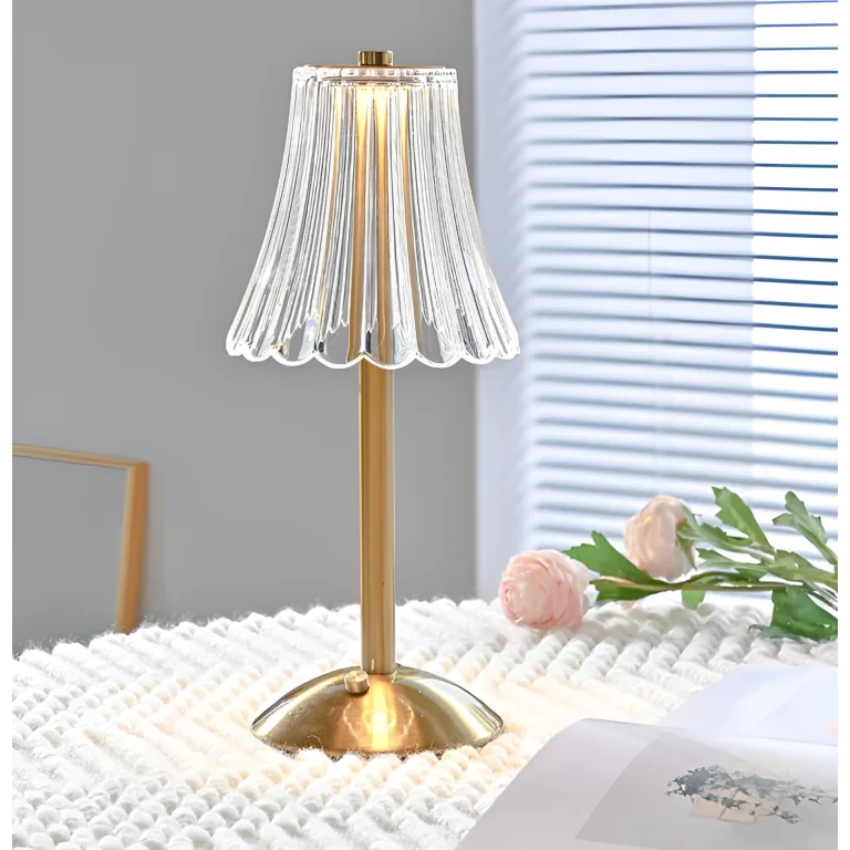 Luminária Abajur de mesa Com 3 cores LED Regulável Recarregável
