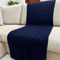 Peseira Manta Trança em Tricot 180x60cm – Sofá, Cama Casal e Decoração