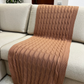 Peseira Manta Trança em Tricot 180x60cm – Sofá, Cama Casal e Decoração
