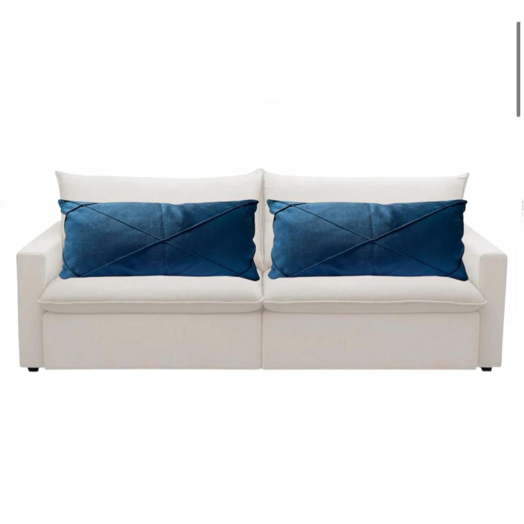Kit 02 Almofadas Baguete Retangular Grande Cheia em Suede Drapeada – 70cm x 30cm