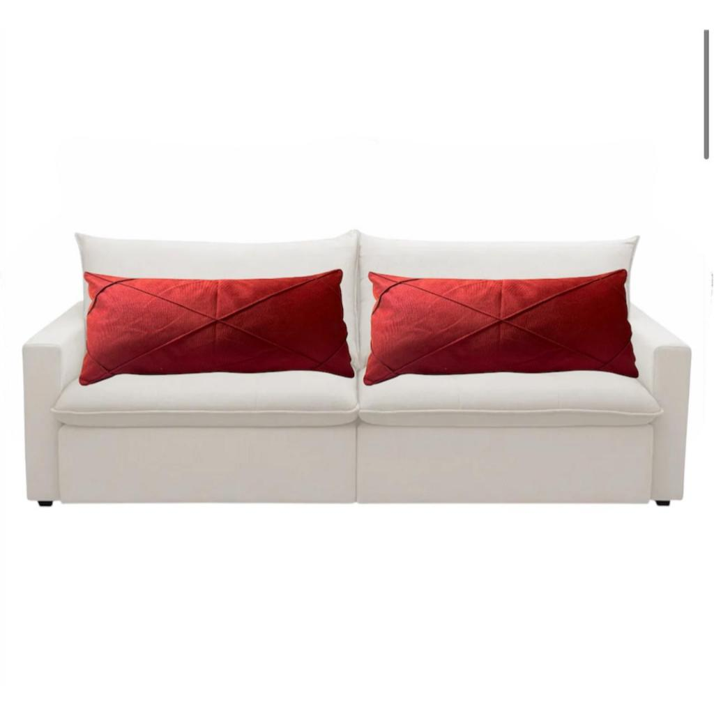 Kit 02 Almofadas Baguete Retangular Grande Cheia em Suede Drapeada – 70cm x 30cm