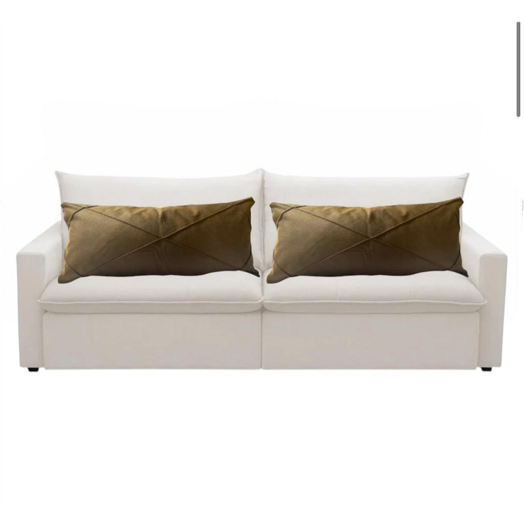 Kit 02 Almofadas Baguete Retangular Grande Cheia em Suede Drapeada – 70cm x 30cm
